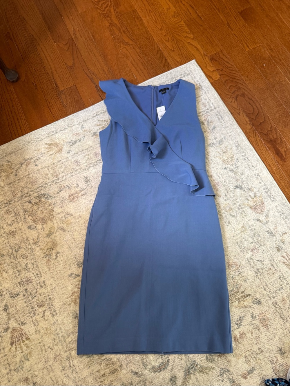 Ann Taylor One-Shoulder Ruffle Sheath Dress - Periwinkle Blue